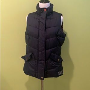 Navy blue down vest